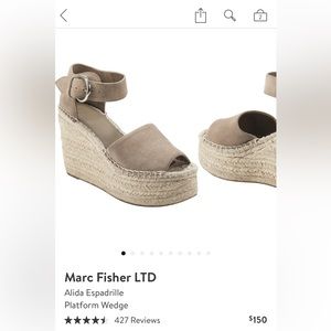 Marc Fisher taupe wedges